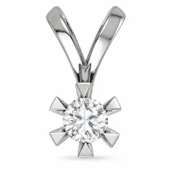 0,50 ct lab grown diamant anheng i 14 karat hvitt gull 0,50 ct