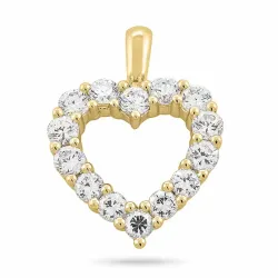 hjerte lab grown diamant anheng i 14 karat gull 1,72 ct