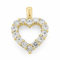 hjerte lab grown diamant anheng i 14 karat gull 2,05 ct