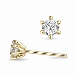 2 x 0,20 ct lab grown diamant solitaireørepynt i 14 karat gull med lab grown diamant 