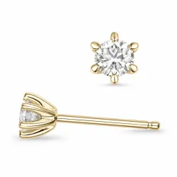 2 x 0,30 ct lab grown diamant solitaireørepynt i 14 karat gull med lab grown diamant 