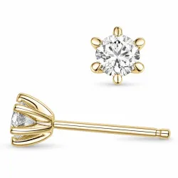 2 x 0,40 ct lab grown diamant solitaireørepynt i 14 karat gull med lab grown diamant 