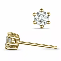 2 x 0,30 ct lab grown diamant solitaireørepynt i 14 karat gull med lab grown diamant
