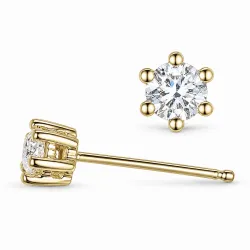2 x 0,40 ct lab grown diamant solitaireørepynt i 14 karat gull med lab grown diamant 