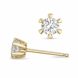 2 x 0,20 ct lab grown diamant solitaireørepynt i 14 karat gull med lab grown diamant 
