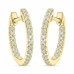 15 mm creol i 14 karat gull med lab grown diamant 