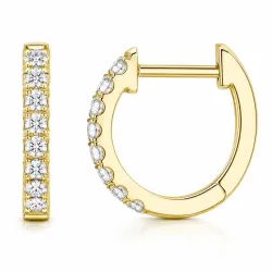 13 mm creol i 14 karat gull med lab grown diamant 