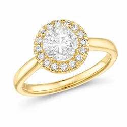 lab grown diamant ring i 14 karat gull 1,0 ct 0,21 ct