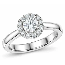 lab grown diamant ring i 14 karat hvitt gull 0,50 ct 0,23 ct