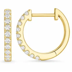 14 mm creol i 14 karat gull med lab grown diamant 