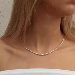 42 cm lab grown diamant halskjede i 14 karat gull 5,76 ct
