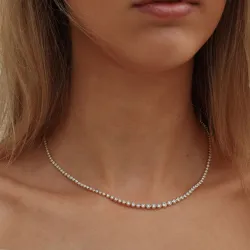 45 cm lab grown diamant halskjede i 14 karat gull 6,02 ct