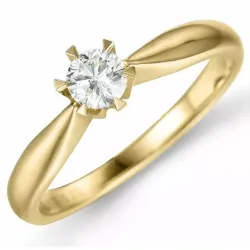 0,30 ct lab grown diamant ring i 14 karat gull 0,30 ct