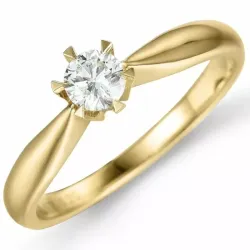 0,50 ct lab grown diamant ring i 14 karat gull 0,50 ct