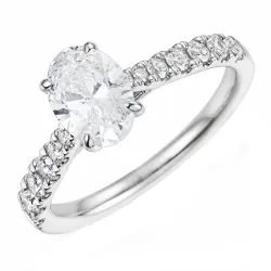 lab grown diamant ring i 14 karat hvitt gull 1,0 ct 0,34 ct