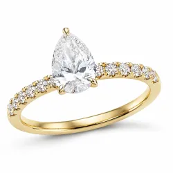 lab grown diamant gull ring i 14 karat gull 1,0 ct 0,26 ct