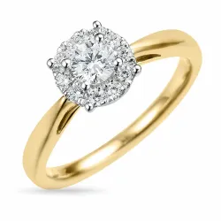 lab grown diamant ring i 14 karat gull og hvitt gull 0,30 ct 0,22 ct