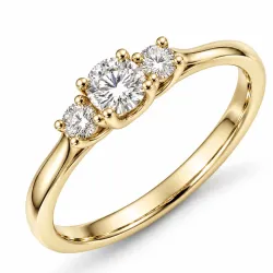lab grown diamant ring i 14 karat gull 0,25 ct 0,16 ct