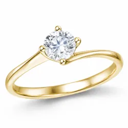 lab grown diamant solitairering i 14 karat gull 0,50 ct