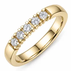 5 x 0,05 ct lab grown diamant alliansering i 14 karat gull 0,25 ct