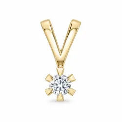 0,10 ct lab grown diamant anheng i 14 karat gull 0,10 ct