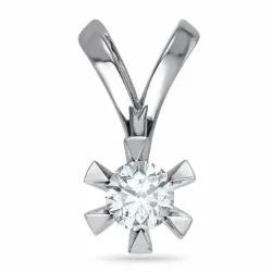 lab grown diamant anheng i 14 karat hvitt gull 0,50 ct
