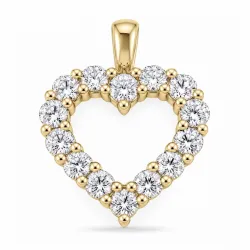 hjerte lab grown diamant anheng i 14 karat gull 1,3 ct