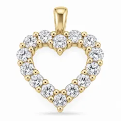 hjerte lab grown diamant anheng i 14 karat gull 1,72 ct