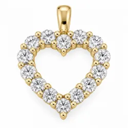 hjerte lab grown diamant anheng i 14 karat gull 2,05 ct