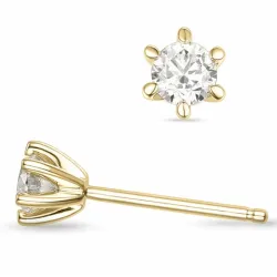2 x 0,40 ct lab grown diamant solitaireørepynt i 14 karat gull med lab grown diamant 