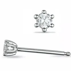 2 x 0,30 ct lab grown diamant solitaireørepynt i 14 karat hvitt gull med lab grown diamant