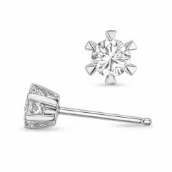 2 x 0,20 ct lab grown diamant solitaireørepynt i 14 karat hvitt gull med lab grown diamant 