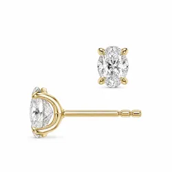 2 x 0,20 ct lab grown diamant solitaireørepynt i 14 karat gull med lab grown diamant (CVD) 