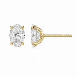 2 x 0,20 ct lab grown diamant solitaireørepynt i 14 karat gull med lab grown diamant (CVD) 