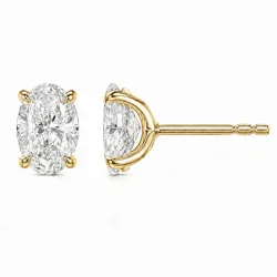2 x 0,40 ct lab grown diamant solitaireørepynt i 14 karat gull med lab grown diamant (CVD) 