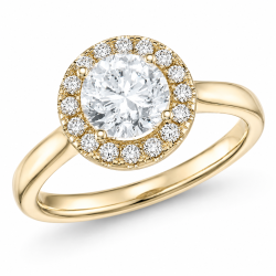 lab grown diamant ring i 14 karat gull 1,0 ct 0,21 ct