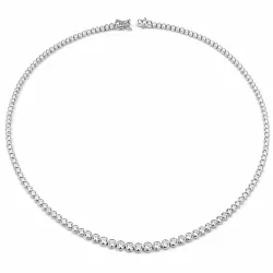 42 cm halskjede med anheng i 14 karat hvitt gull 5,76 ct