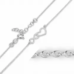 Infinity hjerte halskjede med anheng i sølv