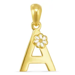 bokstav a anheng i forgylt sølv