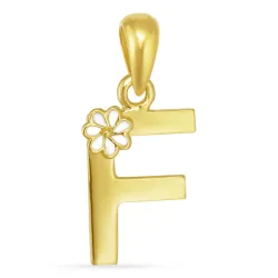bokstav f anheng i forgylt sølv