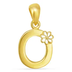 bokstav o anheng i forgylt sølv