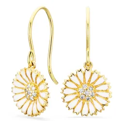 margeritt øredobber i forgylt sølv