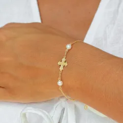 dagmarkors lab grown diamant armbånd i forgylt sølv
