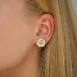 15 mm margeritt ørestikker i forgylt sølv - Marie