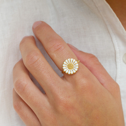 15 mm margeritt ring i forgylt sølv - Marie