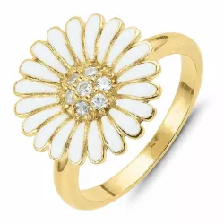 14 mm margeritt ring i forgylt sølv - Matilda