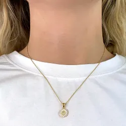 11 mm margeritt anheng i forgylt sølv - Matilda