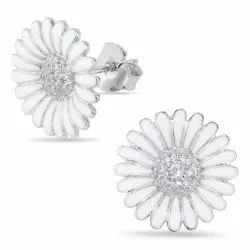 14,5 mm margeritt ørestikker i rodinert sølv - Matilda