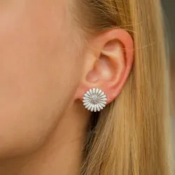 14,5 mm margeritt ørestikker i rodinert sølv - Matilda
