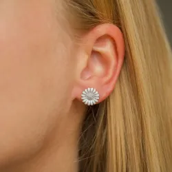 10 - 11 mm margeritt ørestikker i rodinert sølv - Matilda
